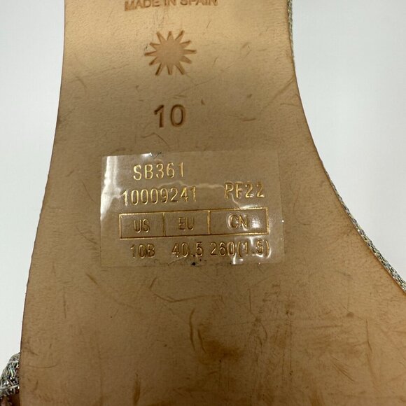 Stuart Weitzman Starla Sparkle Stiletto Heels Womens 10 Silver Gold Strappy NWOB - Picture 14 of 14